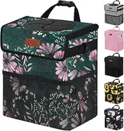 Vankor Car Trash Can for Cute, Bag Bin Hanging Waterproof Automotive Garbage Cans Leak Proof Vehicle Navy Floral