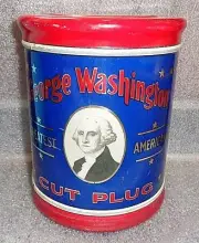 graphic old George Washington tobacco tin cannister