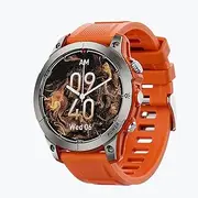 Loluka Smart Watch for Men Smart Military Watch Fitness Watch Health Monitor Fitness Tracker Sleep Tracker NFC Compass SOS for Android iOS Orange