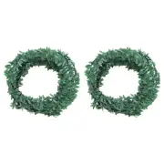 8.2 Yards Green Leaf Ribbon, 2 Pack Leaves Trim Artificial Leaf String, Style 4