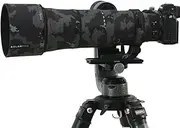 ROLANPRO Waterproof Lens Camouflage Coat for Nikon Z 180-600mm F/5.6-6.3 VR Rain Cover Lens Protective Sleeve Guns Case Clothing (#18 Dark Black Waterproof)