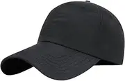 [FuninCrea] Baseball Cap, Breathable and Quick-Drying Dad Hats Adjustable Cap Unisex for Sports Fishing Outdoor Black, Black, One Size