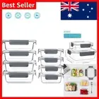8 Pack Glass Food Storage Containers - Airtight Meal Prep Boxes for Freshness