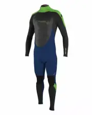 O'NEILL Youth EPIC 4/3 Back-Zip Wetsuit - NVY/BLK/DAYGLO - Size 14 - NWT