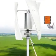 2000W Vertical Axis Wind Turbine Generator,Permanent Magnet Generator with Intelligent Controller,Low Noise Helical Design Windmill for Home,Boats,Street Lighting,24V
