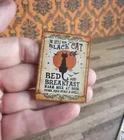 HALLOWEEN BLACK CAT BED & BREAKFAST ~ DOLLHOUSE MINIATURE
