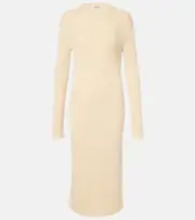 [Jil Sander] Jil Sander Wool and cotton midi dress AU 14 beige