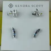 Kendra Scott Devin Earring Set -Rhodium Plated metal & Pastel Mix Crystals