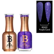 Billionaire Diamond Gel Polish UV LED & Nail Lacquer Duo 022 Purple Coral 15ml