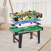 4-in-1 Multi Game Table Family Entertainment Game Table Set w/Air Hockey Pool Football Soccer Table Tennis Indoor Kids Combo Game Table