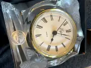Vintage Unboxed Floral Elgin 24% Lead Crystal Mantle Clock, Imported from France