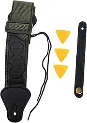JOINPAYA 1 Set Premium Guitar Strap with Guitar Picks and Neck Strap Comfortable Durable and Stylish for Acoustic and Electric Instruments Random Color