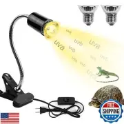 Jugbuy Reptile Heat Lamp, UVA UVB Turtle Basking Light with 50W Heating Light