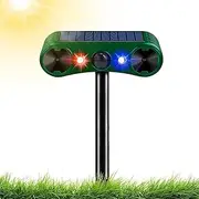 Cat Deterrent, Ultrasonic Repellent, Animal Repellent, 2 Modes, Solar Cat Repeller with Motion Sensor and Flashing Light, IP55 Waterproof Marten Deterrent, Animal Deterrent for Cats, Dogs, Wild
