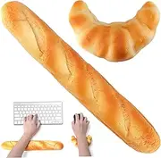 2PCS Bread Wrist Rest Simulated Baguettes Shape Cute Wrist Rest Soft & Comfortable Cute Keyboard Wrist Rest for Office Computer Kindergarten Activity Decoration Cute Keyboard Wrist Rest Bread Wrist R