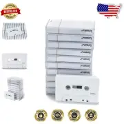 Portable 10-Pack 30-Minute Blank Audio Cassette Tapes - Ideal Gift for Musicians