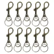 10 Keychains Snap Trigger Swivel Hook Clips Belt Clip Key Removable Rings Spring