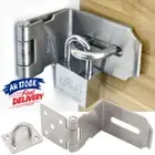90 Degrees Gate Door Shed For Padlock Hasp And Staple Stainless Steel Latch Lock
