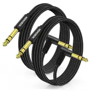 1/4 Inch TRS Instrument Cable 6.6 feet 2-Pack, 6.6 Feet 1/4" TRS Stereo Cable