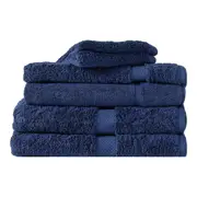 6pc Canningvale Royal Splendour Bathroom Towel Set Home Decor Mezzanotte Blue