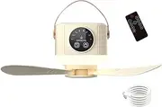 Camping Ceiling Fan With Light | 3600mAh Ceiling Fan With Remote Control And LED Lights - Outdoor Cooler With Timer, Removable, 4 Speeds, USB Rechargeable For Outdoor RV