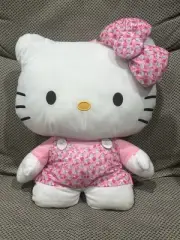 Sanrio Hello Kitty Kawaii Plush Adjustable Backpack White Pink and Gray 16" NWT