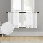 White Sheer Tier Curtains 24 inch Length Curtain Sheers Transparent Half