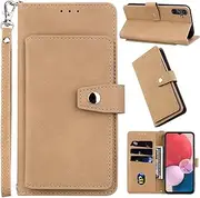 [Kitzomi] Phone Case for Samsung Galaxy A14 5G with Credit Card Holder and PU Leather Protective,Flip Stand Cover and Wrist Strap Lanyard with Magnetic snap for Galaxy A14 Case,Rose Gold