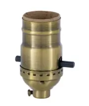 B&P Lamp® Brass Early Electric Style Lamp Socket, Antique Brass Finish,