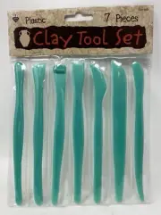 7pcs Plastic Clay Tools Modeling Sculpting Pottery Tool Green