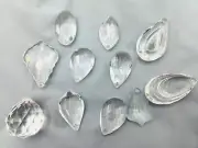 11 PCS LARGE CLEAR VARIETY CHANDELIER CRYSTAL LAMP PARTS GLASS PRISMS PENDANT