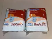 LOT 2 Tranquility SmartCore Disposable Briefs Large Pack of 12 #2313 (11127dr)