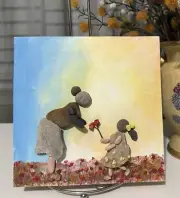love my grandma-Pebble art,paint,craft,original from Miranda P. 7”8/8/1in