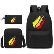 Leisure Prestonplayz Student Schoolbag Backpack Small Shoulder Bag Pen Bag Three-piece Set