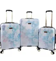 Juicy Couture Women's Sadie 3-Piece Hardside Spinner Luggage Set, Watercolor Pur