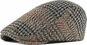 [GerRit] Men's Beret Hats Men Winter Flat Caps Hats Peaked Flat Cap Newsboy Hats Mens Hat Flat Cap (Color : Brown, Size : One Size)