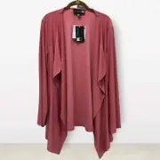 NWT ANTTHONY mauve open front flyaway drape front cardigan jacket plus sz 1x