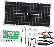 1Set Solar Power Panel Kit with Controller Lightweight Outdoor Charger for Camping Hiking and Travel for Device Charging and Car Battery Startup