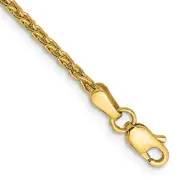 Avariah Solid 14k Yellow Gold 1.75mm Parisian Wheat with Lobster Lock Anklet