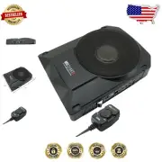 8" Compact 600W Active Subwoofer with Built-In Amplifier for Car Audio - Black