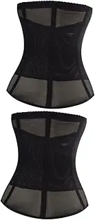 [Healeved] 2pcs Even up Abdominal Binder Body Adhesive Belly Band Postpartum Belly Wrap Women Belly Waist Binder Belly Wrap Band Fabric Shaping Drawstring Black