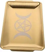 Altar Ritual Tray Moisture Resistant Stainless Steel Plate for Herbs Jewelry Storage Elegant Finish for Home Office Hotel Decoration for Witchcraft Smudging