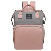 Pink Portable Mommy Bag with Baby Crib – Multi-Function Baby Diaper Backpack, Li