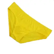 Men Solid Classic Briefs Underwear Panties Breathable Comfy Underpants Yellow L