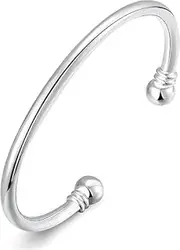[Generic] 925 Silver Trendy Bracelet, Fashion Jewelry Simple Cuff Bangles for Women Mom Wife Valentine Mothers day Gift