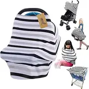 iZiv Ultrasoft 4-in-1 Multi-use Baby Stretchy Cover Car Seat Canopy/Nursing Cover/Shopping Cart Cover/Infinity Scarf Baby (Color-2)
