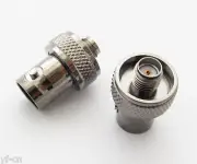 1pc Black BNC Female to SMA Female Disc RF Coax Connector Adapter Nickel Plated