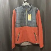 Prana men’s NWT’s IncrediWool 1/2 Zip quilted jacket. Size medium. Rust Heather