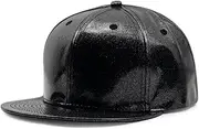 [HAMKVBPR] Baseball Cap Unisex Men's Flat Brim Hat Hip-hop Hat Female Hundred with Sun Hat Outdoor Sports Hat(Black)