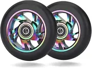 Laiaouay 2 Pcs 100Mm Scooter Replacement Wheels with Stunt Scooter Pu Wheels for Rocking, Extreme, Scooters